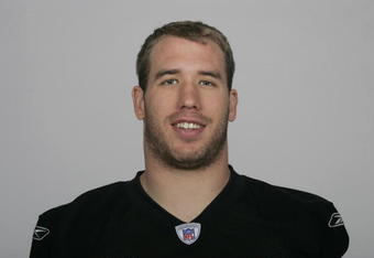 OAKLAND, CA - 2009:  Zach Miller of the Oakland Raiders poses for his 2009 NFL headshot at photo day in Oakland, California.  (Photo by NFL Photos)   