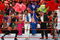 LAS VEGAS - AUGUST 24:  (L-R) Wrestler Triple H, an Elvis Presley impersonator, World Wrestling Entertainment Inc. Chairman Vince McMahon and wrestler Shawn Michaels appear in the ring with showgirls during McMahon's 64th birthday celebration during the WWE Monday Night Raw show at the Thomas & Mack Center August 24, 2009 in Las Vegas, Nevada.  (Photo by Ethan Miller/Getty Images)