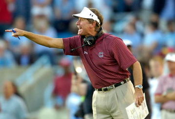 CHAPEL HILL, NC - OCTOBER 13:  Coach Steve Spurrier of the South Carolina Gamecocks calls instructions against the North Carolina Tar Heels at Kenan Stadium October 13, 2007 in Chapel Hill, North Carolina. South Carolina won 21-15.  (Photo by Grant Halverson/Getty Images)