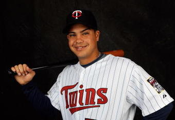 FORT MYERS, FL - FEBRUARY 23: Jose Morales #58 of the Minnesota Twins poses during photo day at the Twins spring training complex on February 23, 2008 in Fort Myers, Florida. (Photo by Rob Tringali/Getty Images)