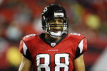ATLANTA - AUGUST 29:  Tight end Tony Gonzalez #88 of the Atlanta Falcons takes a breather during pre-game warmups before the game against the San Diego Chargers at the Georgia Dome on August 29, 2009 in Atlanta, Georgia.  The Falcons beat the Chargers 27-24.  (Photo by Mike Zarrilli/Getty Images)