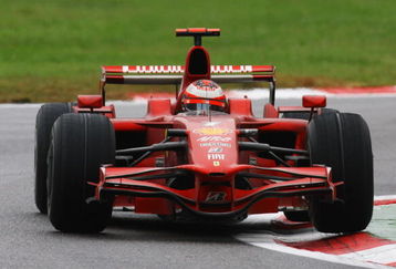 MONZA, ITALY - SEPTEMBER 14:  Kimi Raikkonen of Finland and Ferrari drives during the Italian Formula One Grand Prix at the Autodromo Nazionale di Monza on September 14, 2008 in Monza, Italy.  (Photo by Clive Mason/Getty Images)