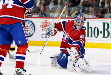 MONTREAL- APRIL 22:  Carey Price #31 of the Montreal Canadiens stops the puck during Game Four of the Eastern Conference Quarterfinals of the 2009 Stanley Cup Playoffs against the Boston Bruins at the Bell Centre on April 22, 2009 in Montreal, Quebec, Canada.  (Photo by Richard Wolowicz/Getty Images)
