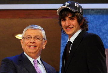 NEW YORK - JUNE 25:  NBA Commissioner David Stern poses for a photograph with the fifth overall draft pick by the Minnesota Timberwolves,  Ricky Rubio during the 2009 NBA Draft at the Wamu Theatre at Madison Square Garden June 25, 2009 in New York City. NOTE TO USER: User expressly acknowledges and agrees that, by downloading and/or using this Photograph, User is consenting to the terms and conditions of the Getty Images License Agreement.  (Photo by Jim McIsaac/Getty Images)