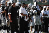 OAKLAND, CA - AUGUST 29:  Head coach Tom Cable of the Oakland Raiders looks on against the New Orleans Saints during an NFL preseason game at Oakland-Alameda County Coliseum on August 29, 2009 in Oakland, California.  (Photo by Jed Jacobsohn/Getty Images)