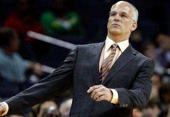 CHARLOTTE, NC - MARCH 16:  Head coach Jay Triano of the Toronto Raptors watches his team in action against the Charlotte Bobcats during their game at Time Warner Cable Arena on March 16, 2009 in Charlotte, North Carolina.  NOTE TO USER: User expressly acknowledges and agrees that, by downloading and/or using this Photograph, user is consenting to the terms and conditions of the Getty Images License Agreement.  (Photo by Streeter Lecka/Getty Images)