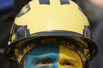 ANN ARBOR, MI - NOVEMBER 4:  A fan wears the school colors during the NCAA football game between the Ball State Cardinals and the Michigan Wolverines on November 4, 2006 at Michigan Stadium in Ann Arbor, Michigan. Michigan won 34-26. (Photo by Brian Bahr/Getty Images)