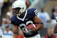 STATE COLLEGE, PA - SEPTEMBER 06: Tailback Evan Royster #22 of the Penn State Nittany Lions runs the ball against the Oregon State Beavers at Beaver Stadium on September 6, 2008 in State College, Pennsylvania. (Photo by Ronald Martinez/Getty Images)
