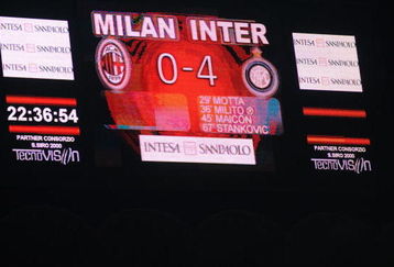 MILAN, ITALY - AUGUST 29:  Result after the Serie A match between AC Milan and Inter Milan at Stadio Giuseppe Meazza on August 29, 2009 in Milan, Italy.  (Photo by Valerio Pennicino/Getty Images)
