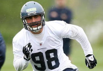 RENTON, WA - MAY 02:  Defensive end Nick Reed #98 of the Seattle Seahawks in action during minicamp at the Seahawks' training facility on May 2, 2009 in Renton, Washington. (Photo by Otto Greule Jr/Getty Images)