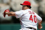 ANAHEIM, CA - APRIL 9:  Bartolo Colon #40 of the Los Angeles Angels of Anaheim throws a pitch against the New York Yankees on April 9, 2006 at Angel Stadium in Anaheim, California. The Yankees won 10-1.  (Photo by Stephen Dunn/Getty Images)
