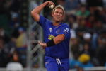 CAPE TOWN, SOUTH AFRICA - APRIL 18:  Shane Warne of Rajasthan bowls during the IPL T20 match between Rajasthan Royals and Royal Challengers Bangalore at Newlands Cricket Ground on April 18, 2009 in Cape Town, South Africa.  (Photo by Tom Shaw/Getty Images)