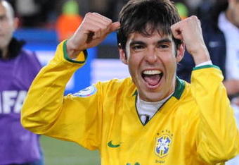 JOHANNESBURG, SOUTH AFRICA - JUNE 28: Kaka of Brazil celebrates during the 2009 Confederations Cup final match between Brazil and USA from Ellis Park on June 28, 2009 in Johannesburg, South Africa. (Photo by Lefty Shivambu/Gallo Images/Getty Images)