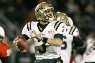 MUNCIE, IN - NOVEMBER 25:  Quarterback Tim Hiller #3 of the Western Michigan Broncos looks to pass the ball during the MAC game against the Ball State Cardinals at Scheumann Stadium on November 25, 2008 in Muncie, Indiana.  (Photo by Andy Lyons/Getty Images)