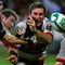 GLASGOW, UNITED KINGDOM - JANUARY 18: Sam Pinder of Glasgow Warriors tackles Glen Jackson of Saracens during the Heineken Cup match at Firhill Stadium January 18, 2007 in Glasgow , Scotland.  (Photo by Jeff J Mitchell/Getty Images)