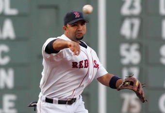 BOSTON - JUNE 27: Alex Gonzalez #11 of the Boston Red Sox plays a ball against the New York Mets on June 27, 2006 at Fenway Park in Boston, Massachusetts. (Photo by Jim McIsaac/Getty Images) 