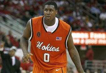 RALEIGH, NC - FEBRUARY 5: Jeff Allen #0 of the Virginia Tech Hokies dribbles the ball against the North Carolina State Wolfpack at RBC Center on February 5, 2008 in Raleigh, North Carolina.  North Carolina State defeated Virginia Tech 73-63.  (Photo by Kevin C. Cox/Getty Images)