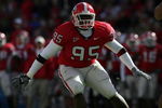 ATHENS, GA - NOVEMBER 19:  Defensive tackle Jeff Owens #95 of the Georgia Bulldogs drops back into coverage against the Kentucky Wildcats at Sanford Stadium on November 19, 2005 in Athens, Georgia.  (Photo by Doug Benc/Getty Images)