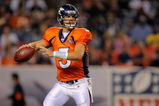 DENVER - AUGUST 30:  Quarterback Tom Brandstater #3 of the Denver Broncos drops back to pass against the Chicago Bears during preseason NFL action at INVESCO Field at Mile High on August 30, 2009 in Denver, Colorado. The Bears defeated the Broncos 27-17.  (Photo by Doug Pensinger/Getty Images)
