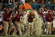 MIAMI - JANUARY 01:  Head coach Frank Beamer of the Virginia Tech Hokies gets gatorade dump on him by his players on their way to winning against the Cincinnati Bearcats during the FedEx Orange Bowl at Dolphin Stadium on January 1, 2009 in Miami, Florida.  (Photo by Doug Benc/Getty Images)