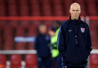 JOHANNESBURG, SOUTH AFRICA - JUNE 27:  Bob Bradley coach of USA during training at Ellis Park on June 27, 2009 in Johannesburg, South Africa. USA plays Brazil on June 28 for the FIFA 2009 Confederations Cup.  (Photo by Kevork Djansezian/Getty Images)