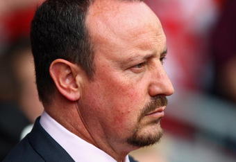 LIVERPOOL, UNITED KINGDOM - MAY 03:  Liverpool Manager Rafael Benitez  looks on prior to the Barclays Premier League match between Liverpool and Newcastle United at Anfield on May 3, 2009 in Liverpool, England. (Photo by Clive Brunskill/Getty Images)