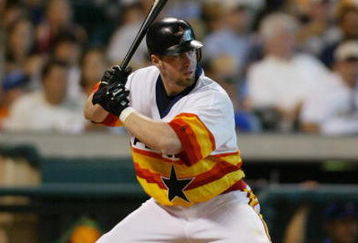 HOUSTON - JULY 4:  Jeff Bagwell #5 of the Houston Astros stands ready at the plate during the inerleague game against the Texas Rangers at Minute Maid Park on July 4, 2004 in Houston, Texas.  The Rangers defeated the Astros 18-3.  (Photo by Ronald Martinez/Getty Images)