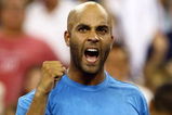 NEW YORK - SEPTEMBER 03:  James Blake celebrates after defeating Olivier Rochus of Belgium during day four of the 2009 U.S. Open at the USTA Billie Jean King National Tennis Center on September 3, 2009 in Flushing neighborhood of the Queens borough of New York City.  (Photo by Julian Finney/Getty Images)