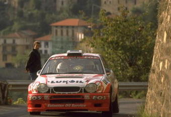 19-22 Oct 2000:  Markko Martin of Estonia driving the Toyota Corolla WRC during the FIA World Rally Championship Sanremo Rally in Italy. \ Mandatory Credit: Grazia Neri /Allsport