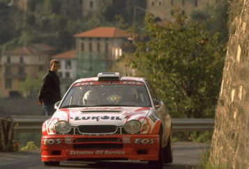 19-22 Oct 2000:  Markko Martin of Estonia driving the Toyota Corolla WRC during the FIA World Rally Championship Sanremo Rally in Italy. \ Mandatory Credit: Grazia Neri /Allsport