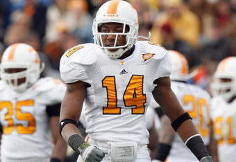 NASHVILLE, TN - NOVEMBER 22:  Eric Berry #14 of the Tennessee Volunteers walks on the field during the game against the Vanderbilt Commodores at Vanderbilt Stadium on November 22, 2008 in Nashville, North Carolina.  (Photo by Kevin C. Cox/Getty Images)