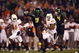 SAN DIEGO, CA - DECEMBER 30: Runningback LeGarrette Blount #9 of the University of Oregon Ducks hurdles a player en route to a touchdown during his team's 42-31 win over the Oklahoma State University Cowboys in the Pacific Life Holiday Bowl at Qualcomm Stadium on December 30, 2008 in San Diego, California. (Photo by Donald Miralle/Getty Images)
