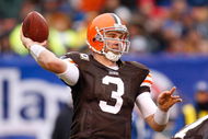 CLEVELAND - NOVEMBER 30:  Quarterback Derek Anderson #3 of the Cleveland Browns passes the ball during their NFL game against the Indianapolis Colts on November 30, 2008 at Cleveland Browns Stadium in Cleveland, Ohio. The Colts defeated the Browns 10-6.  (Photo by Gregory Shamus/Getty Images)