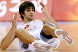 BEIJING - AUGUST 20:  Ricard Rubio #6 of Spain falls during play in the men's basketball quarterfinal game against Croatia at the Olympic Basketball Gymnasium during Day 12 of the Beijing 2008 Olympic Games on August 20, 2008 in Beijing, China.  (Photo by Streeter Lecka/Getty Images)