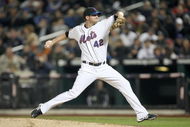 NEW YORK - APRIL 15: Bobby Parnell of the New York Mets pitches to the San Diego Padres on April 15, 2009 at Citi Field in the Flushing neighborhood of the Queens borough of New York City. All Major League Baseball players are wearing #42 in honor of Jackie Robinson day. (Photo by Ezra Shaw/Getty Images)