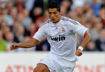 DUBLIN, IRELAND - JULY 20:  Cristiano Ronaldo of Real Madrid in action during the Pre Season Friendly between Shamrock Rovers and Real Madrid at Tallaght Stadium on July 20, 2009 in Dublin, Ireland.  (Photo by Laurence Griffiths/Getty Images)