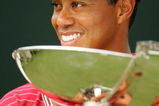 ATLANTA - SEPTEMBER 16:  Tiger Woods holds the FedEx Cup trophy after winning the TOUR Championship, the final event of the new PGA TOUR Playoffs for the FedExCup at East Lake Golf Club on September 16, 2007 in Atlanta, Georgia.  (Photo by Streeter Lecka/Getty Images)