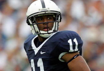 STATE COLLEGE, PA - SEPTEMBER 06:  Cornerback Tony Davis #11 of the Penn State Nittany Lions during play against the Oregon State Beavers at Beaver Stadium on September 6, 2008 in State College, Pennsylvania.  (Photo by Ronald Martinez/Getty Images)