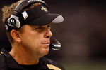 NEW ORLEANS - SEPTEMBER 03:  Head coach Sean Payton of the New Orleans Saints watches from the sideline during the game against the Miami Dolphins at the Louisiana Superdome on September 3, 2009 in New Orleans, Louisiana.  (Photo by Chris Graythen/Getty Images)