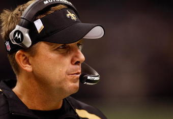 NEW ORLEANS - SEPTEMBER 03:  Head coach Sean Payton of the New Orleans Saints watches from the sideline during the game against the Miami Dolphins at the Louisiana Superdome on September 3, 2009 in New Orleans, Louisiana.  (Photo by Chris Graythen/Getty Images)