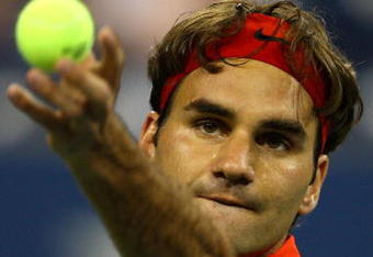 NEW YORK - SEPTEMBER 02:  Roger Federer of Switzerland serves against Simon Greul of Germany during day three of the 2009 U.S. Open at the USTA Billie Jean King National Tennis Center on September 2, 2009 in Flushing neighborhood of the Queens borough of New York City.  (Photo by Julian Finney/Getty Images)