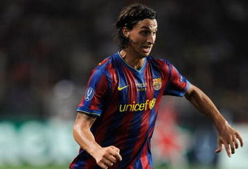 MONTE CARLO, MONACO - AUGUST 28:  Zlatan Ibrahimovic of Barcelona in action during the UEFA Super Cup Final between FC Barcelona and Shakhtar Donetsk at The Stade Louis II Stadium on August 28, 2009 in Monte Carlo, Monaco. (Photo by Laurence Griffiths/Getty Images)
