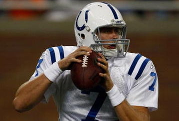 DETROIT, MI - AUGUST 28: Quarterback Curtis Painter #7 of the Indianapolis Colts drops back to pass the football against the Detroit Lions at Ford Field on August 28, 2009 in Detroit, Michigan.  The Lions defeated the Colts 18-17. (Photo by Scott Boehm/Getty Images)