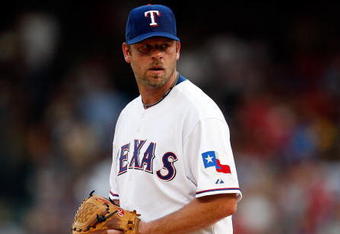 ARLINGTON, TX - JULY 20:  Pitcher Kevin Millwood #33 of the Texas Rangers on July 20, 2009 at Rangers Ballpark in Arlington, Texas.  (Photo by Ronald Martinez/Getty Images)