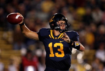 BERKELEY, CA - SEPTEMBER 05:  Kevin Riley #13 of the California Golden Bears throws the ball during their game against the Maryland Terrapins at California Memorial Stadium on September 5, 2009 in Berkeley, California.  (Photo by Ezra Shaw/Getty Images)