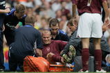 LONDON - AUGUST 21:  Fredrik Ljungberg of Arsenal is carried off the pitch on a stretcher during the Barclays Premiership match between Chelsea and Arsenal at Stamford Bridge on August 21, 2005 in London, England.  (Photo by Phil Cole/Getty Images)