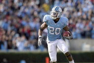 CHAPEL HILL, NC - NOVEMBER 22:  Shaun Draughn #20 of the North Carolina Tar Heels carries the ball during the game the North Carolina State Wolfpack at Kenan Stadium on November 22, 2008 in Chapel Hill, North Carolina. (Photo by Streeter Lecka/Getty Images)
