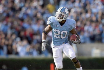 CHAPEL HILL, NC - NOVEMBER 22:  Shaun Draughn #20 of the North Carolina Tar Heels carries the ball during the game the North Carolina State Wolfpack at Kenan Stadium on November 22, 2008 in Chapel Hill, North Carolina. (Photo by Streeter Lecka/Getty Images)