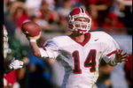 1 Nov 1997:  Quarterback Mike Bobo of the Georgia Bulldogs prepares to pass the ball during a game against the Florida Gators in Jacksonville, Florida.  Georgia won the game 37-17. Mandatory Credit: Scott Halleran  /Allsport