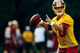ASHBURN, VA - JULY 30:  Washington Redskins quarterback Chase Daniel (#10) drops back to pass during drills on opening day of training camp July 30, 2009 in Ashburn, Virginia.  (Photo by Win McNamee/Getty Images)